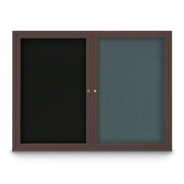 Corkboard, 24"x36", Cobalt Accent/Black